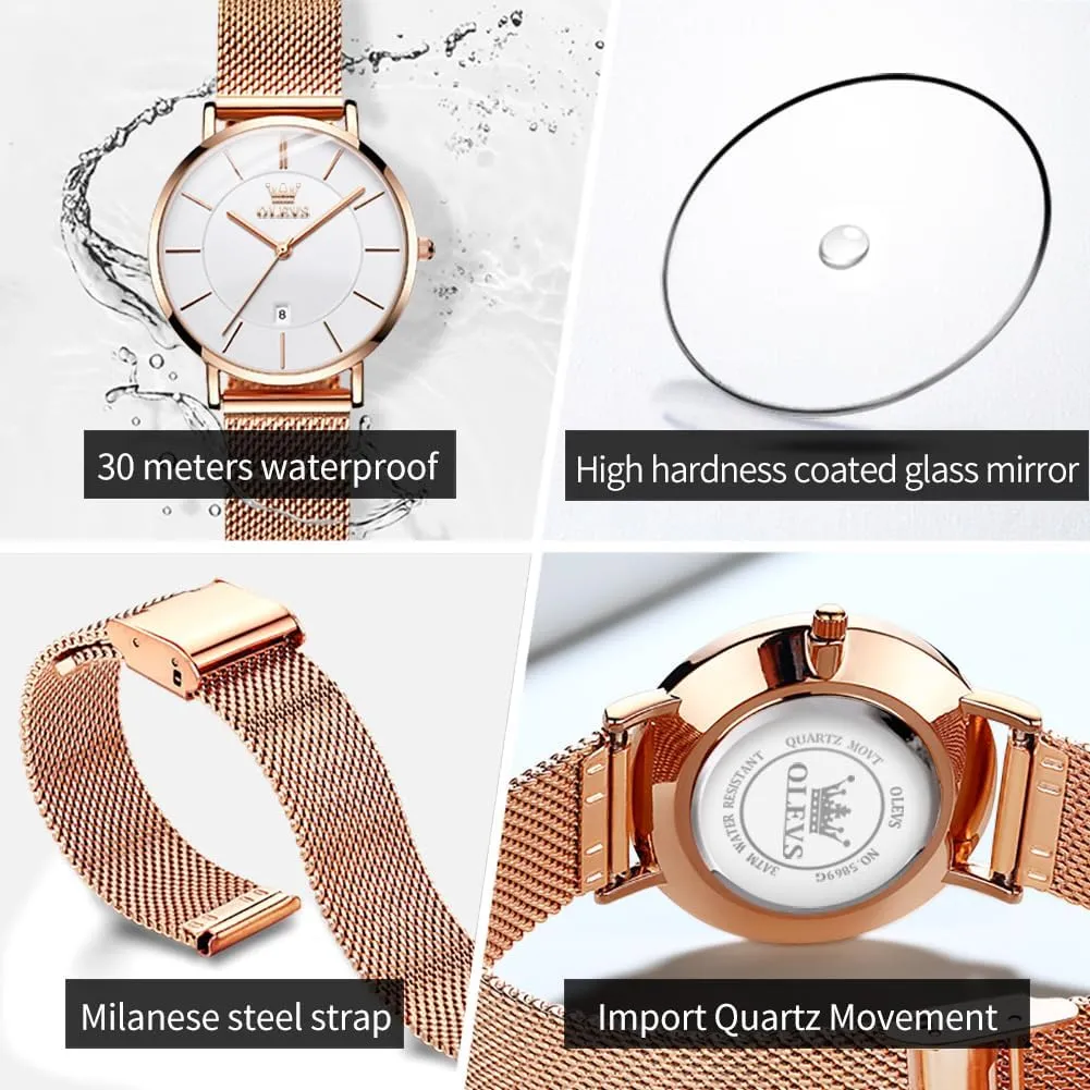 Waterproof Quicksand Large Face Wristwatch OLEVS Womens Watch Elegant Dress Diamond Female Watches for Ladies Analog Quartz press extravagantly brain Leather 