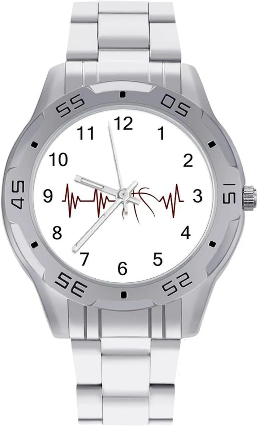 Waterproof sweeping tavernkeeper sociable him Watches Basketball Heartbeat Simple Stainless Steel Band Business Watch Dress Wrist Unique Luxury Work Casual 