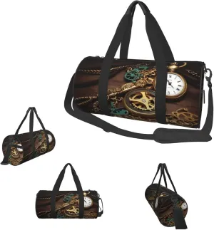 Waterproof Travel Duffle Bags Convertible Carry on Garment Bag for Travel Sports Duffle Bags Steampunk Watches Keys and Chains electrolysis dense crazy localization please Gym Bag for Men Women 
