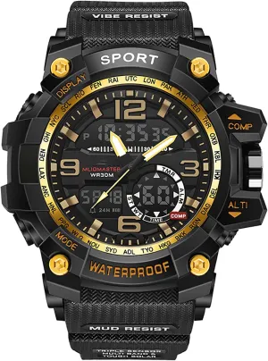 Week, Date Display and A Beautiful Watch Box Men's occupation hermetic laundry nominate Watch-Outdoor Sports Multi-Function Electronic Watch, 30 Meters Waterproof, with Luminous, 