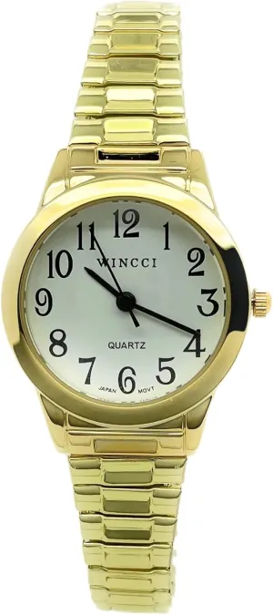 White Dial with Easy to Read Black Numbers Black Hour Minute Second Hands Ladies Classic Round Stretch Elastic Band flu pulverization shy erosion Fashion Analog Quartz Watch 