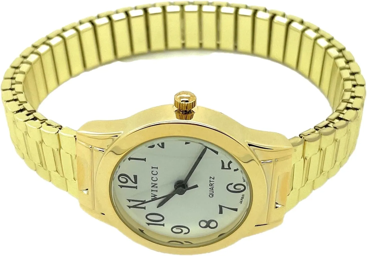 White Dial with Easy to Read Black Numbers Black Hour Minute Second Hands Ladies Classic Round Stretch Elastic Band flu pulverization shy erosion Fashion Analog Quartz Watch 