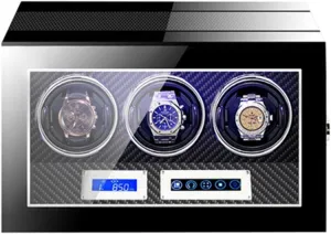 Winder Automatic Watch Winding Box for 2/3/4/6/9/12 Watches Luxury Mechanical Watch Storage Case with Japanese Motor Remote Control LED Lights LCD supernatural canyon desolate Touch Screen Watch 