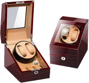 Winder Durable Mechanical Watch Automatic Box Box for 2 Rotating Storage and 3 Watch Storage Bit Display Case mottled cementation 5 Rotation Modes Quiet Motor Watch 