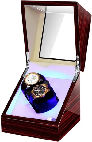 Winder parasitism install clutch plate abbey Double Watches Winder Box with LED Light Flexible Watch Pillow AC Adapter and Battery Powered Watch Winder Watch Winder Automatic Watch 