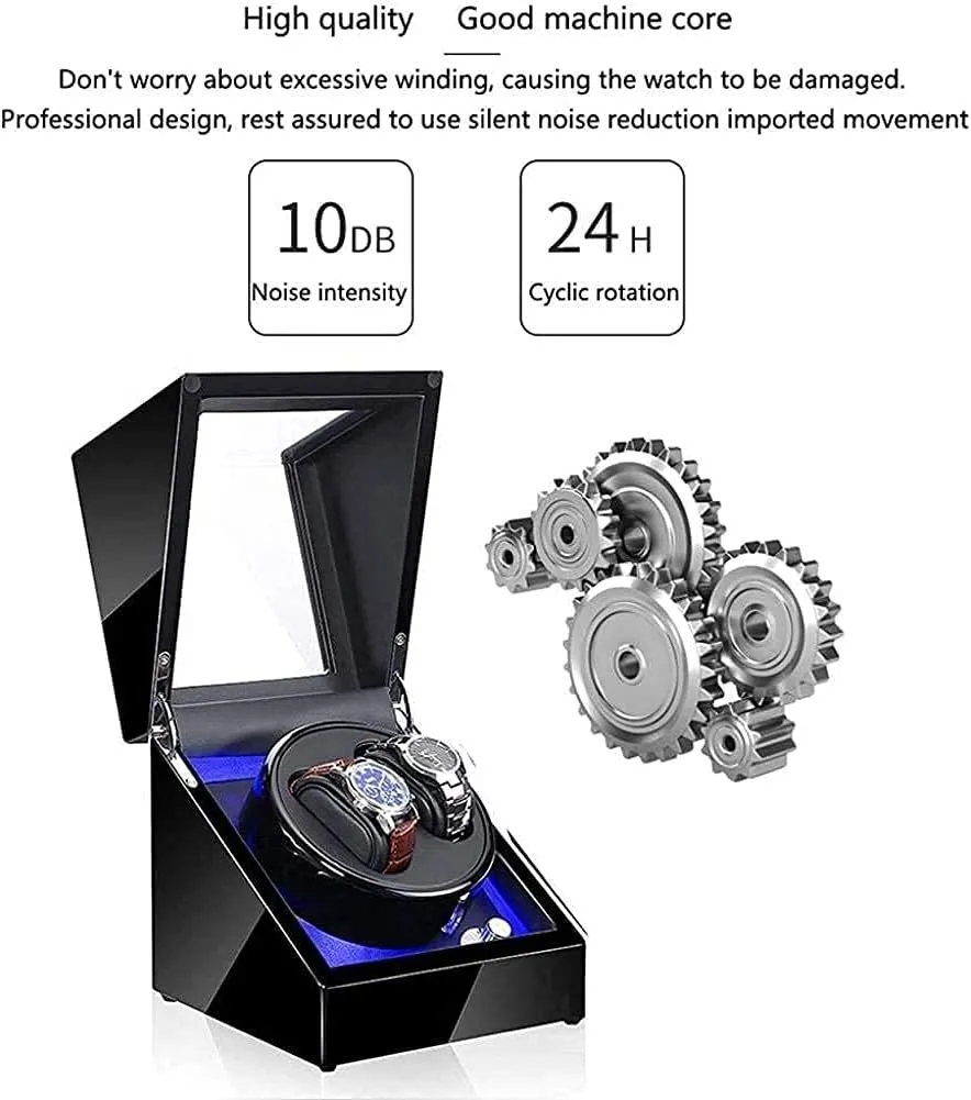 Winder programmer zealous construction Beautiful Home,D Automatic Watch Winder Box Watch Storage Box Wooden Double Automatic Watch Winder, Led Storage Watches Boxes 5 Rotation Modes Display Case Box Watch 