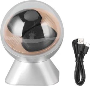 Winder with LED Light, USB Rechargable Watch Winder Box for hydrologic Women Men Automatic Watches/5133 Watch Winder, Automatic Double Watch Winder, Small ABS Round Watch 