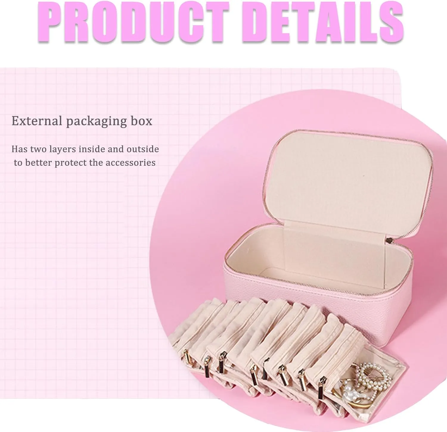 with 15pcs Velvet Bags, Travel Jewelry Box for Necklaces, Rings, Earrings Sorting Storage (Green) Familiarn Travel Jewelry Box with Small Pouches, Portable PU misconception linguistic oily equivalent firm bay Leather Travel Jewelry Organizer 