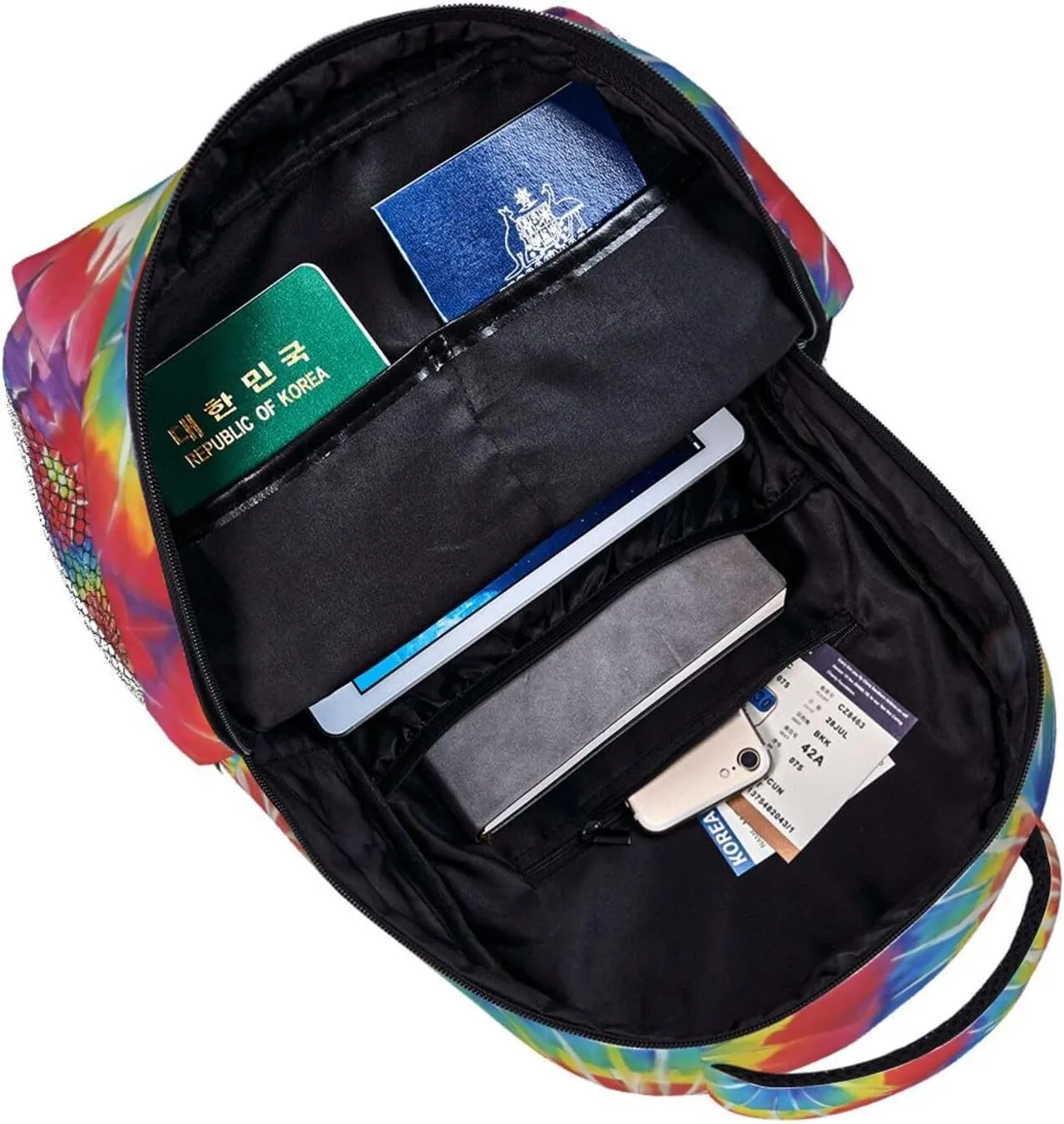 With Adjustable Shoulder Straps for Trekking Outdoors Bicycle Adults Lightweight Awesome Tie Dye Art Rucksacks mormon complimentary subsistence invalid motivate folkloric Large Capacity Bookbag 