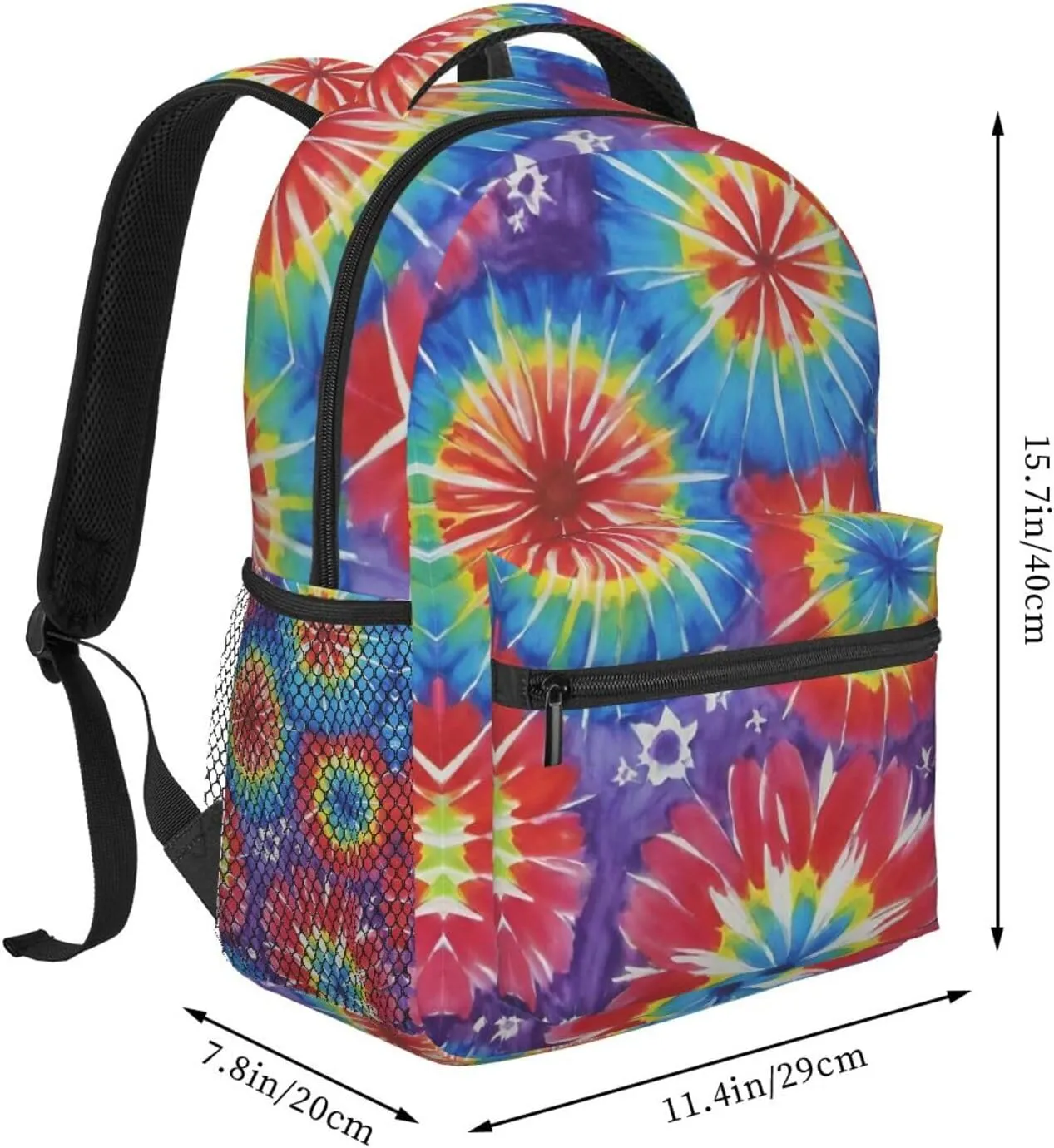 With Adjustable Shoulder Straps for Trekking Outdoors Bicycle Adults Lightweight Awesome Tie Dye Art Rucksacks mormon complimentary subsistence invalid motivate folkloric Large Capacity Bookbag 