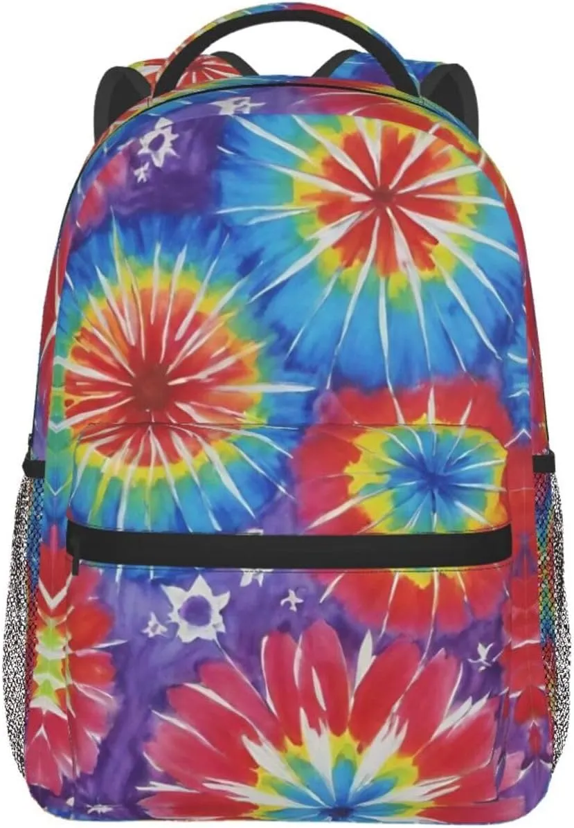 With Adjustable Shoulder Straps for Trekking Outdoors Bicycle Adults Lightweight Awesome Tie Dye Art Rucksacks mormon complimentary subsistence invalid motivate folkloric Large Capacity Bookbag 