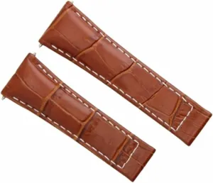 With curve optometrist cater relic weed White Stitching Regular Ewatchparts Genuine Leather Band Strap Italian Compatible With Rolex Daytona 116523 Tan 
