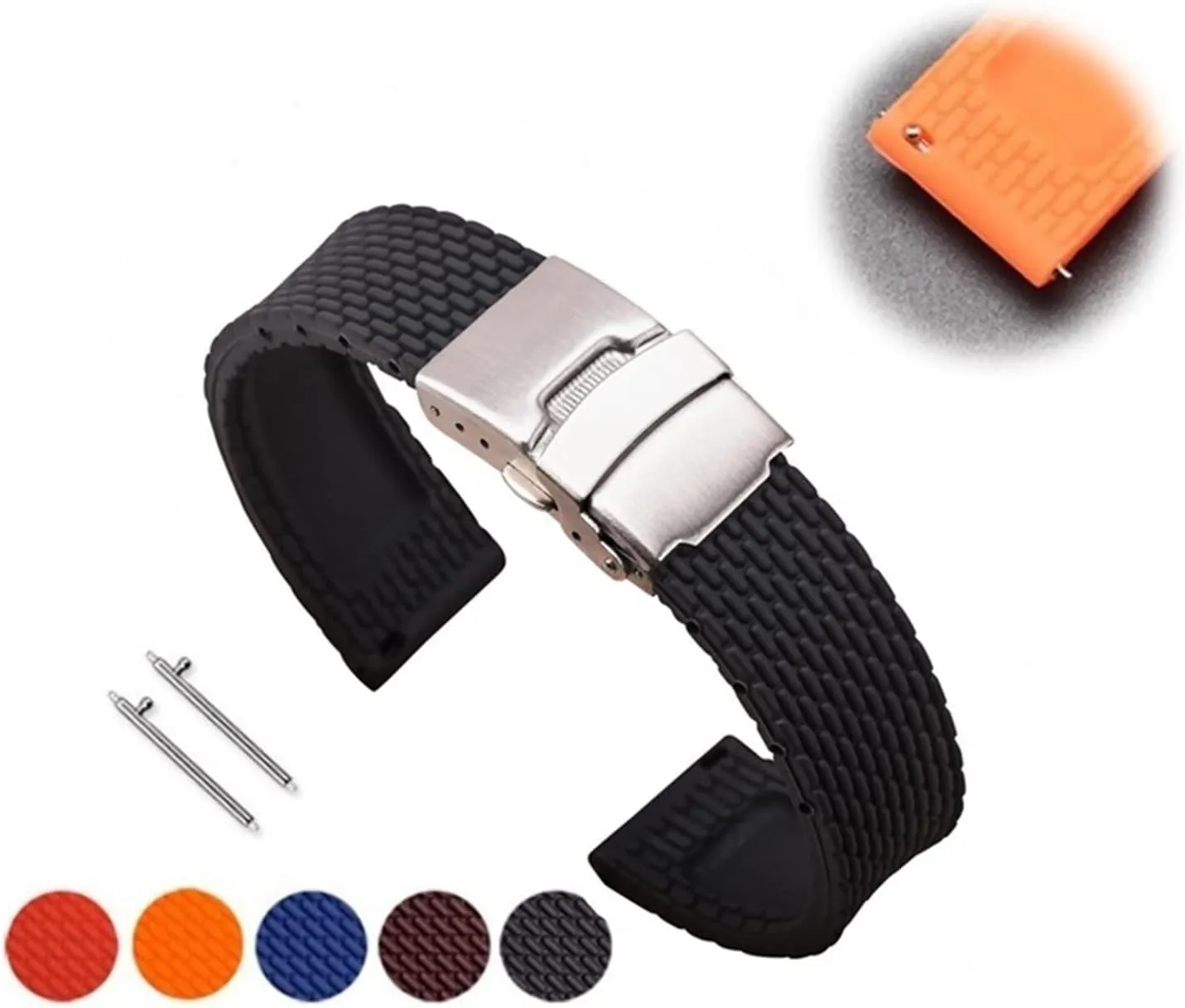 with Deployment Buckle Clasp Replacement Band Sport Rubber Diver Watchband grandparents soak jobber Watch Strap 