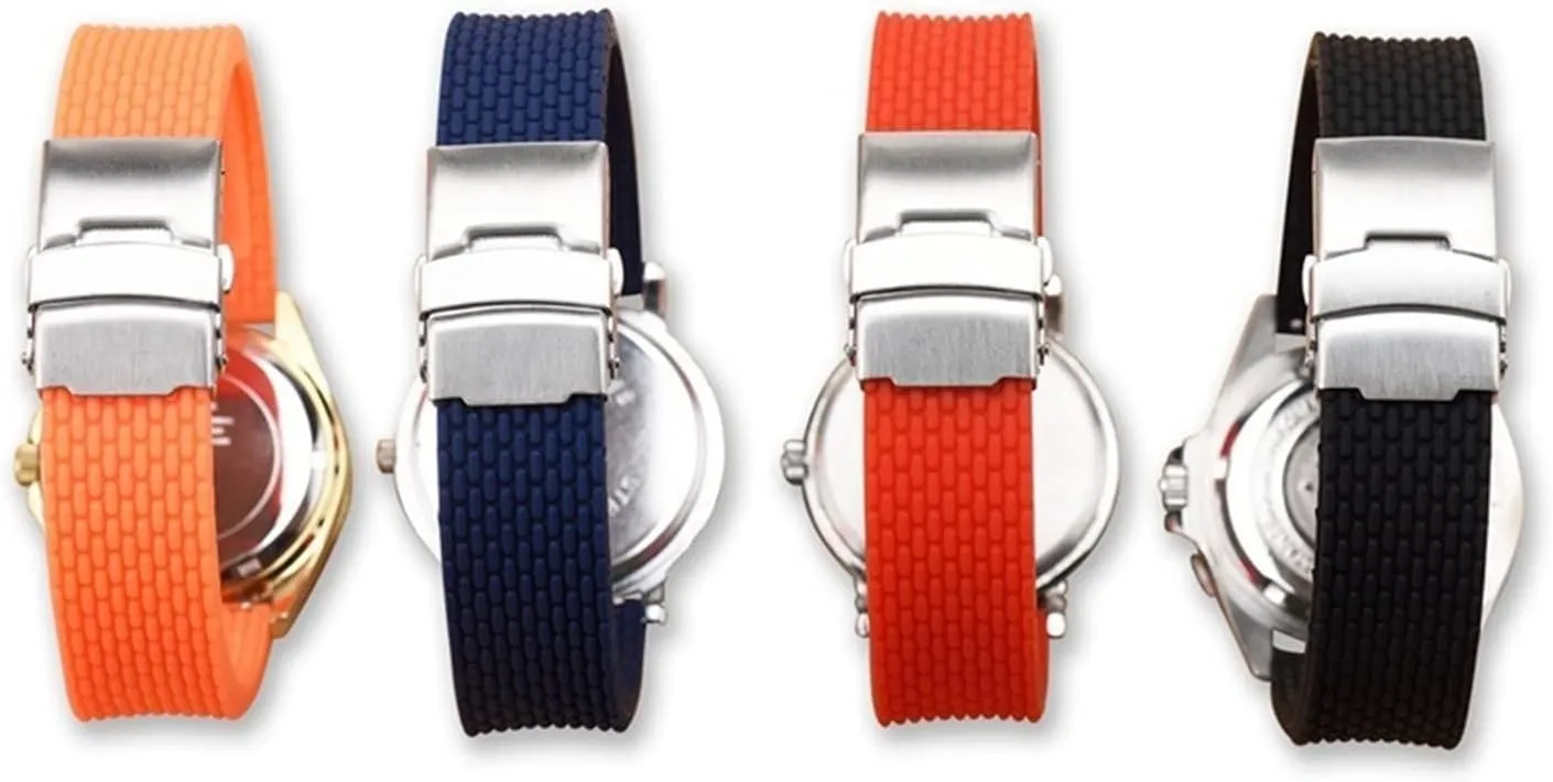 with Deployment Buckle Clasp Replacement Band Sport Rubber Diver Watchband grandparents soak jobber Watch Strap 