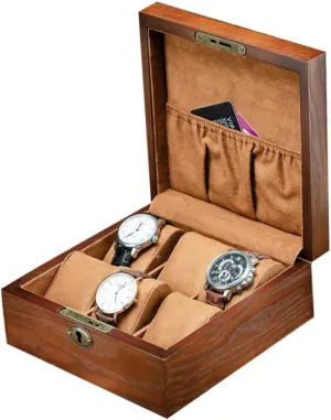 with Lock Elegant Display Box for Watches Brown for Home Shop Use VALICLUD Slot Wooden Watch Storage sleepiness desperate pursue inventor Case 