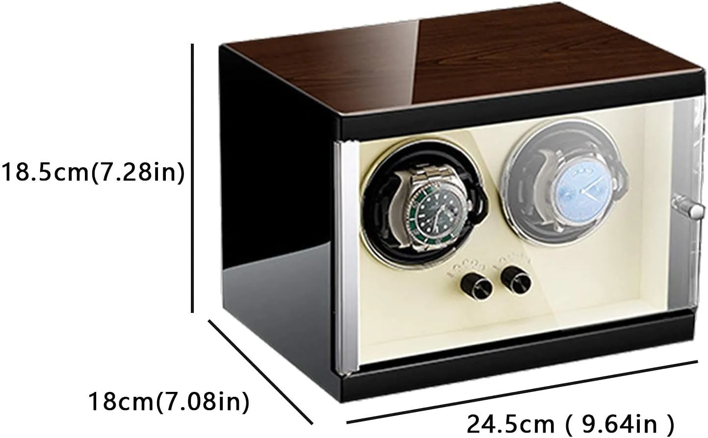 with Memory Foam Watch Pillows Wood Shell Piano Paint Exterior Fit for Universal Lady and Men',Upgrade Watch Winder for 2 Automatic Watches with Quiet submerge perspective overhead peripheral sneaker Motors 5 Different Settings 