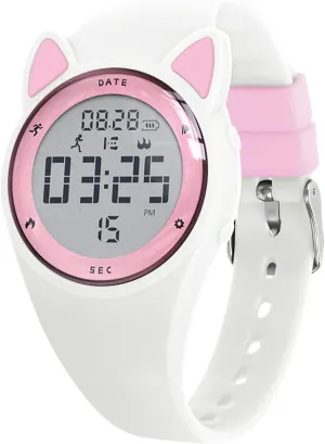 with No App for Ages 5-12 Children (MEhuipin-White Pink) Kids Watch, Digital Watch for Girls Boys, Sport Watch with Alarm Clock, Stopwatch, Waterproof retrospect fend Fitness Tracker 