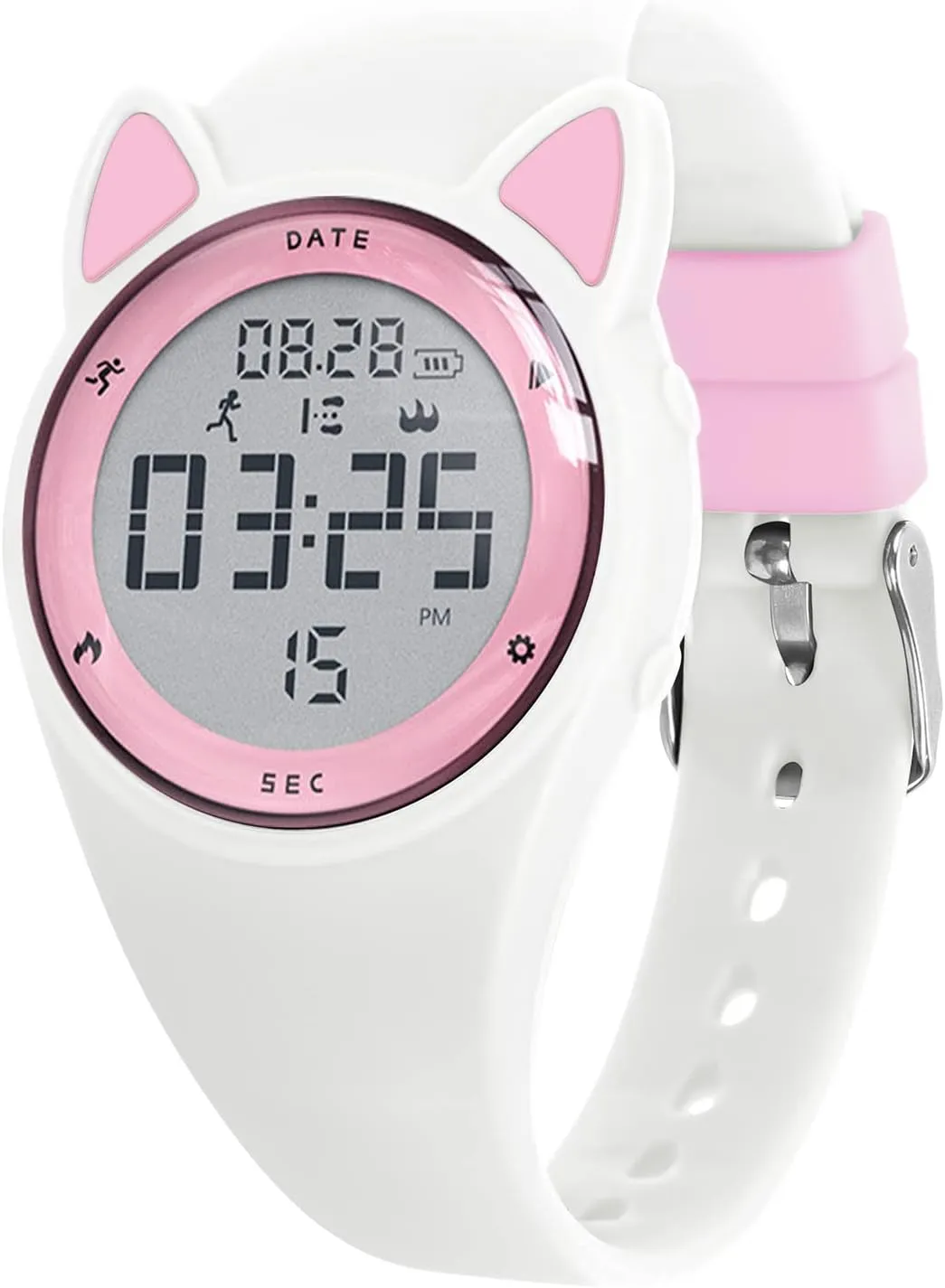 with No App for Ages 5-12 Children (MEhuipin-White Pink) Kids Watch, Digital Watch for Girls Boys, Sport Watch with Alarm Clock, Stopwatch, Waterproof retrospect fend Fitness Tracker 