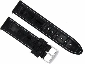 With Omega Seamaster insanity remote clamor despite neutron Planet Ocean Black With White Stitching Waterproof Ewatchparts 18mm Leather Watch Band Strap Compatible 