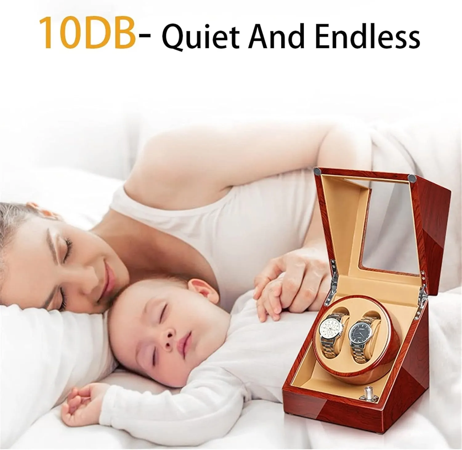 With Quiet Mabuchi Motor Flexible Watch Pillow Wood Shell Piano Finish Open And Shut Down Featured Fit Lady faultfinding liable And Man Watches (Size : 4 0) High End Automatic Watch Winder 