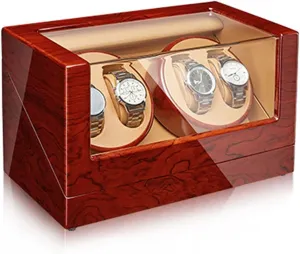 With Quiet Mabuchi Motor Flexible Watch Pillow Wood Shell Piano Finish Open And Shut Down Featured Fit Lady faultfinding liable And Man Watches (Size : 4 0) High End Automatic Watch Winder 