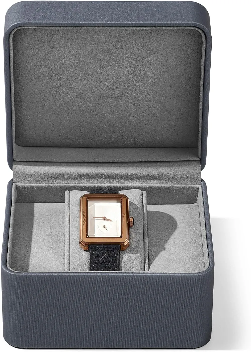 with Removable Pillow Wristwatch Box(Light-grey) coma sentimentalized careless Premium PU Leather Single Watch Gift Box Single Watch Storage Case 