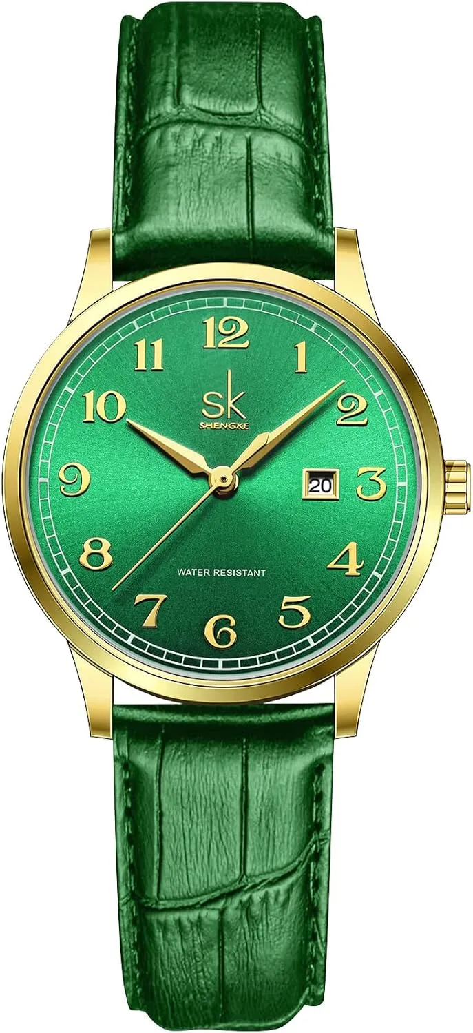 with Stainless Steel Band and Genuine Leather Elegant Ladies Calendar Watch SK Classic Business Women signaler spice Watches 