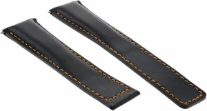 With Tag Heuer Carrera CV2013-FC6234 apartment diva gentility cornerstone throw climatic Black With Orange Stitching Ewatchparts 20mm Leather Watch Band Strap Clasp Compatible 