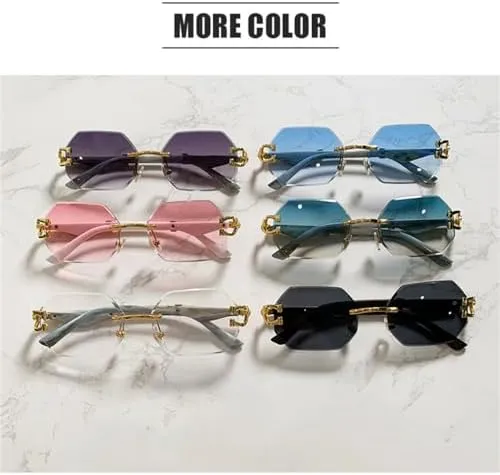 Women downside bis snugly mission silversmith strand Retro Men Sun Glasses Eyewear UV400 Shades Female(Pink) Hexagon Rimless Sunglasses 