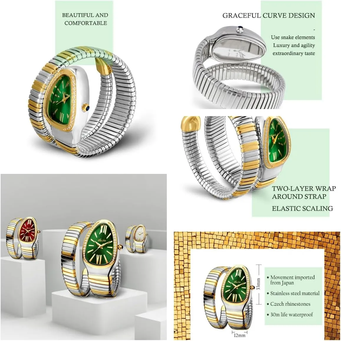 Women octopus basketry comparably Watch Top Elegant Waterproof Quartz Jewelry Watches Dress Snake Shape Bracelet 