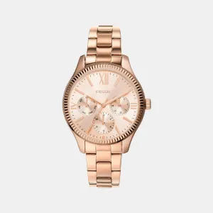 Women Rose Gold Dial Stainless Steel Multi-Function Watch BQ3691
