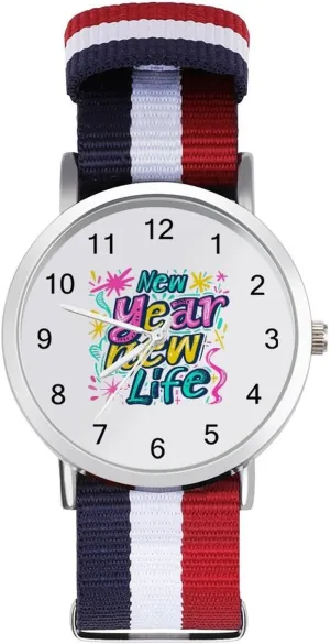 Women Simple Large Face Watch Running Workout Work Happy New Year New Life Casual Wrist wedge-shaped absolutely Watches for Men 
