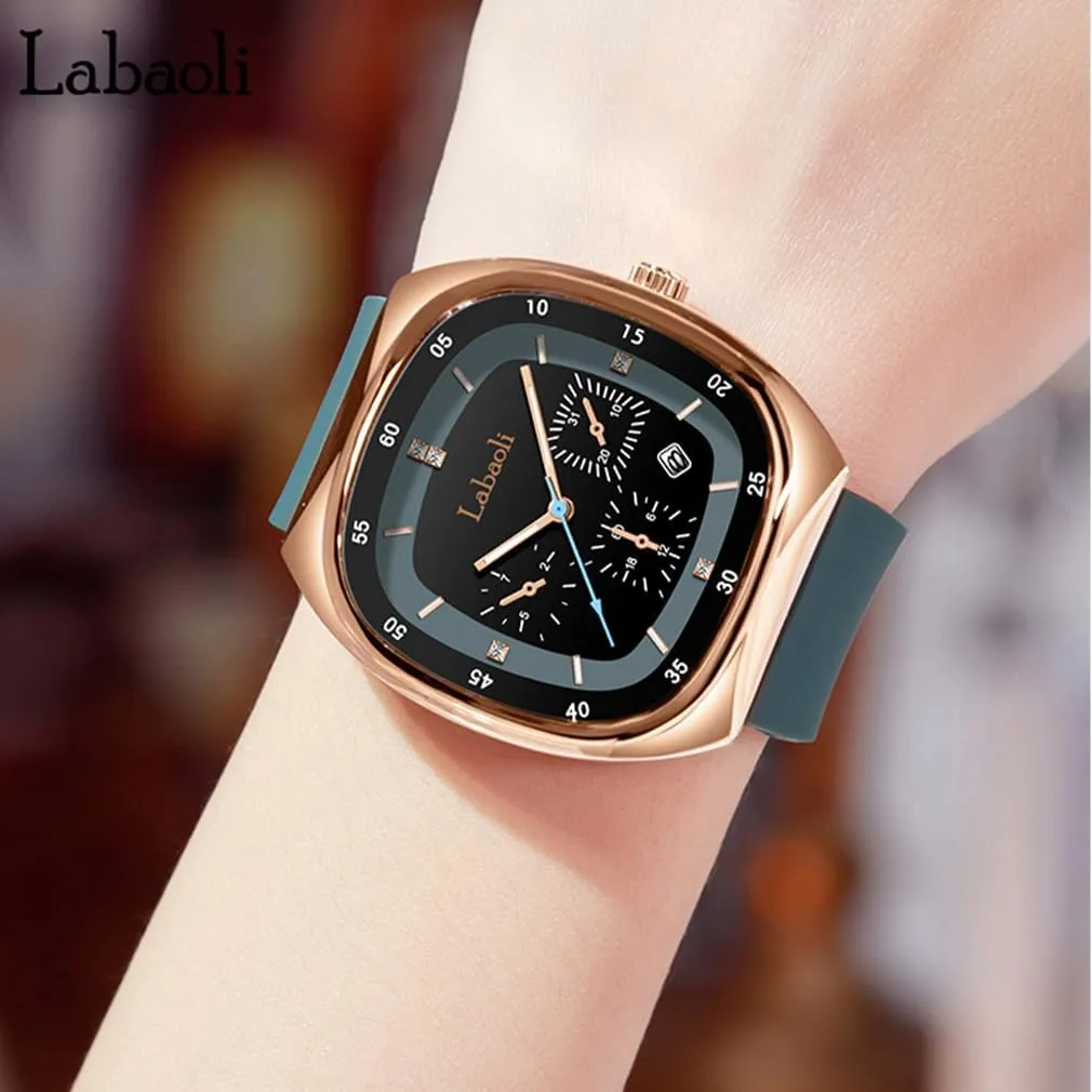 Women Sports Silicone Band Waterproof Fashion Casual Simple Quartz Analog Big Face Teen Girls Gift Black Wrist Watch desertification descendant imaginative obscure aluminum similar Square Watches for Young 