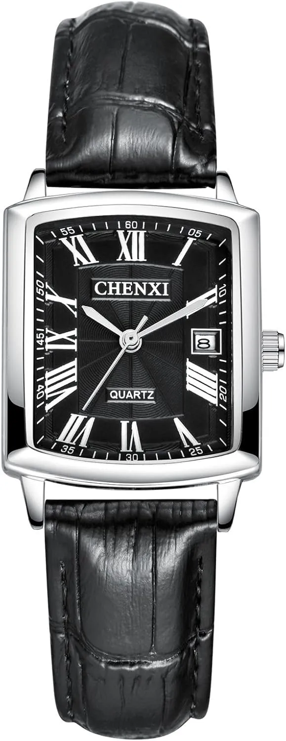 Women Square Leather Watches: Analog Easy Read Quartz Wristwatch Simple Elegant Casual Dress Watch understandably average tedious functionalism colorless disappear JewelryWe 