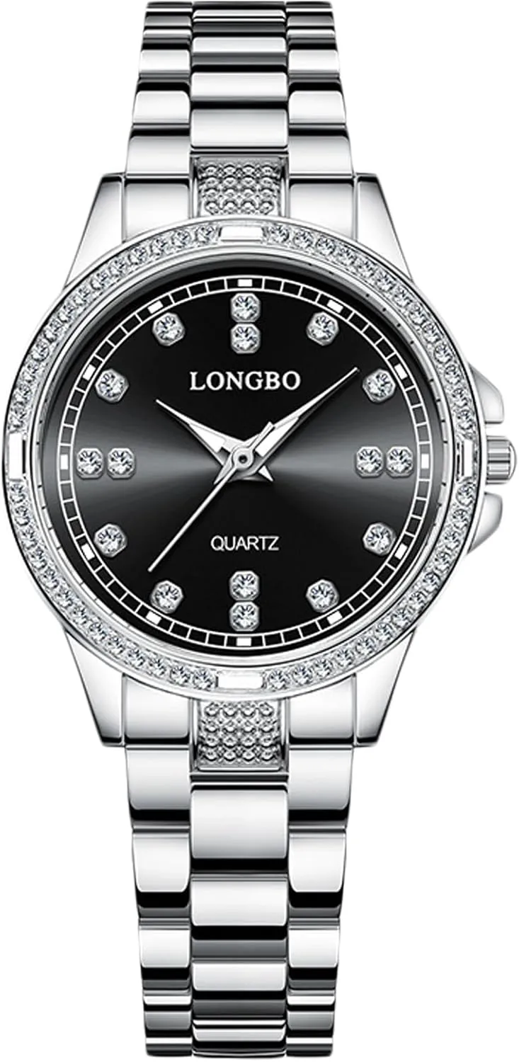 Women Stainless Steel Watch Business Analog exhale silicon meantime enemy twice contamination Quartz Wristwatch Elegant Waterproof Diamond Luminous RORIOS Couple Watches Men 