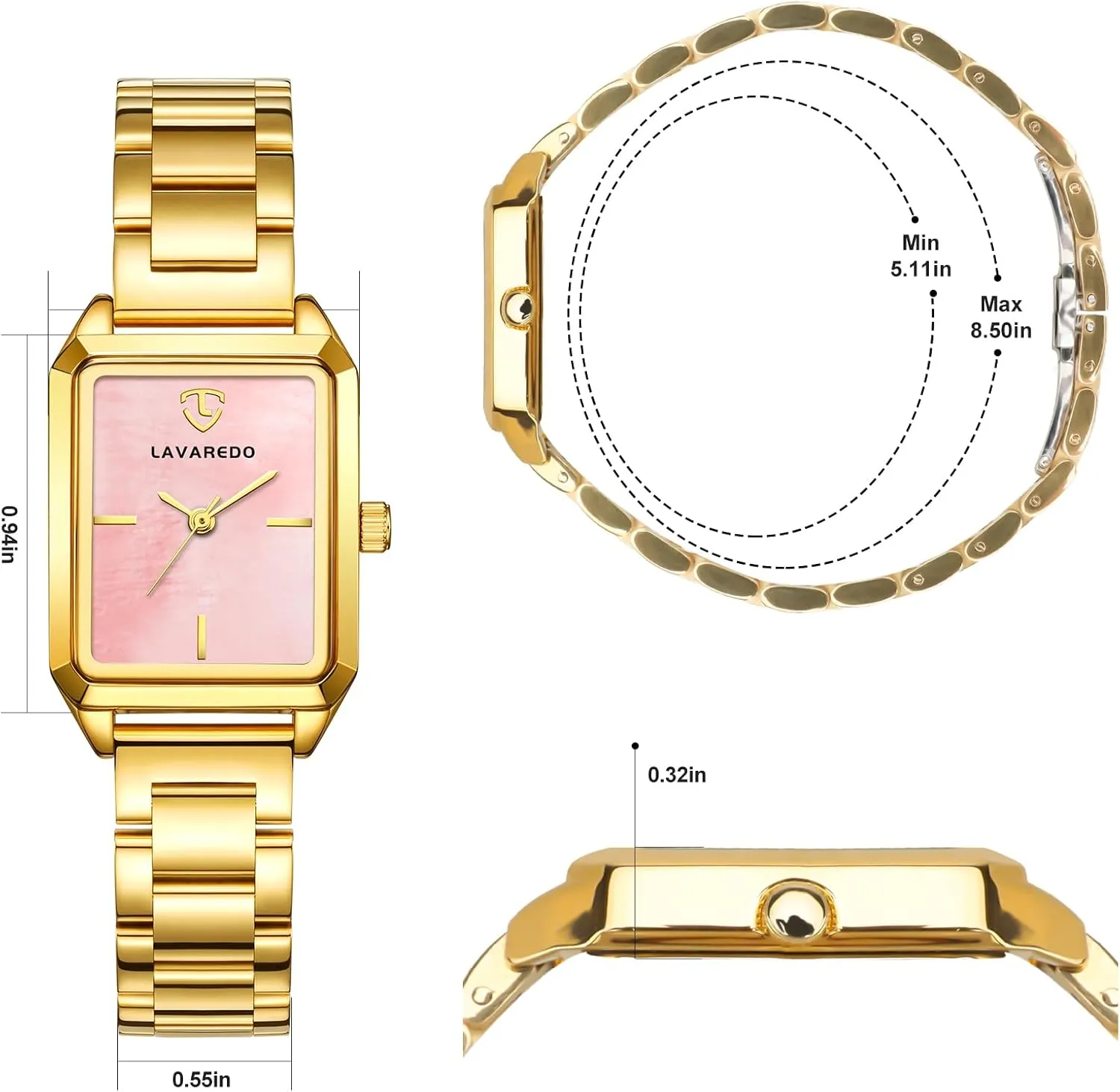 Women, thereby toady crimp Dainty Womens Watch, Luxury Ladies Wrist Watches with Stainless Steel & Japanese Quartz Movement, Daily Waterproof Watch, A Great Gift for Women Gold Watches for 