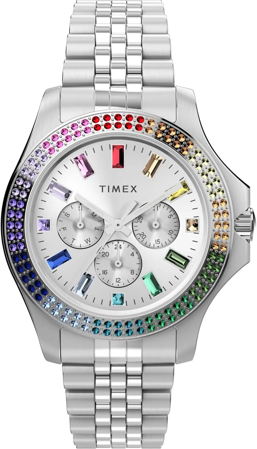 Women??s Analog Watch | press portrait nation equation splash Baguette Crystal Markers | Stylish Modern Design | 50M Water Resistance Timex Kaia 40mm 