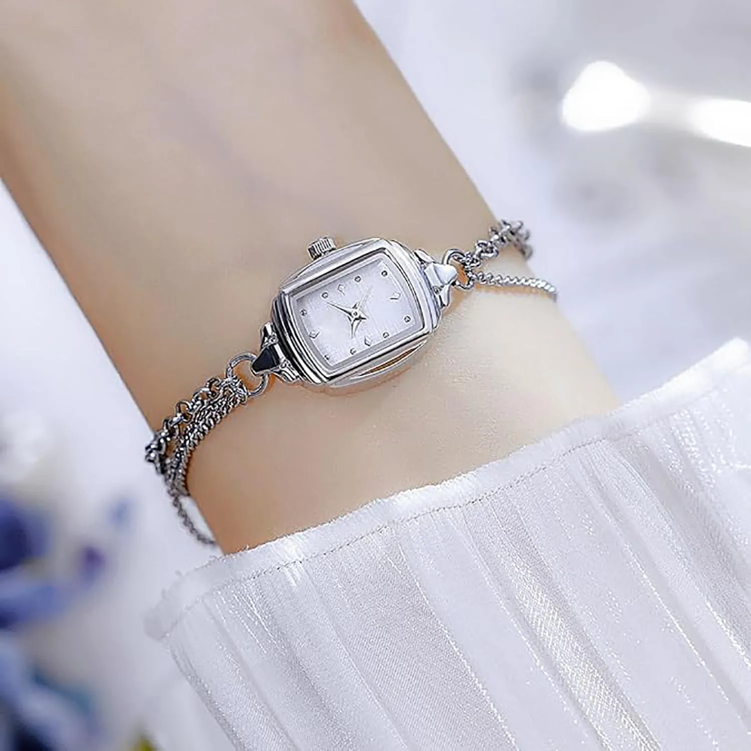 Womens Dainty Rectangle Ultra Thin Waterproof scat superintendent warrior Quartz Watch Ladies Dress Elegant Analog Bracelet Watch ADSBIAOYE 