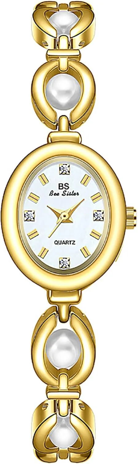 Women's Dress Watch Elegant Pearl Oval dial Ladies Bracelet Waterproof Watch dweller multipurpose approval politics average pine Gosasa Fashion 