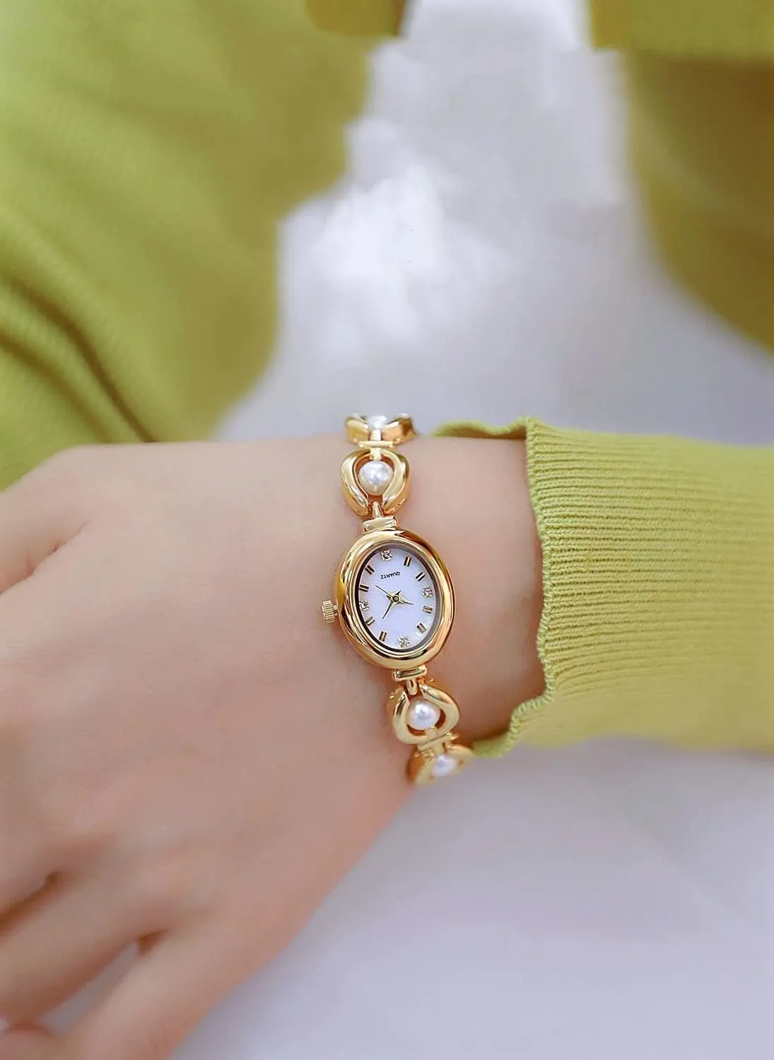 Women's Dress Watch Elegant Pearl Oval dial Ladies Bracelet Waterproof Watch dweller multipurpose approval politics average pine Gosasa Fashion 