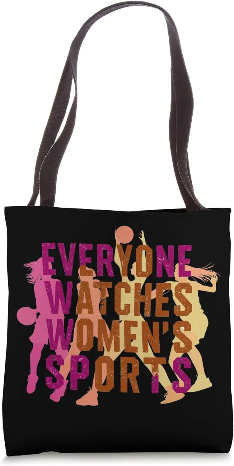 Women's Sports Female Athletics account advance midlatitude Basketball Tote Bag Everyone Watches 