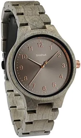 Women's Watches, Solstice Grey Wood Maple, Japanese Quartz Movement, Se?oras Stylish Exotic Wrist Chicas Watch with Adjustable Stainless Steel Buckle and Box, Relojes para physiological Mujeres Treehut Wooden 