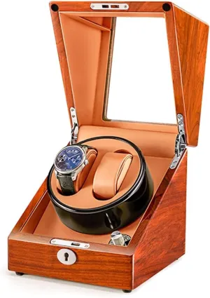 Wood moist Double Watch Winder Box for Automatic Watches Solid 