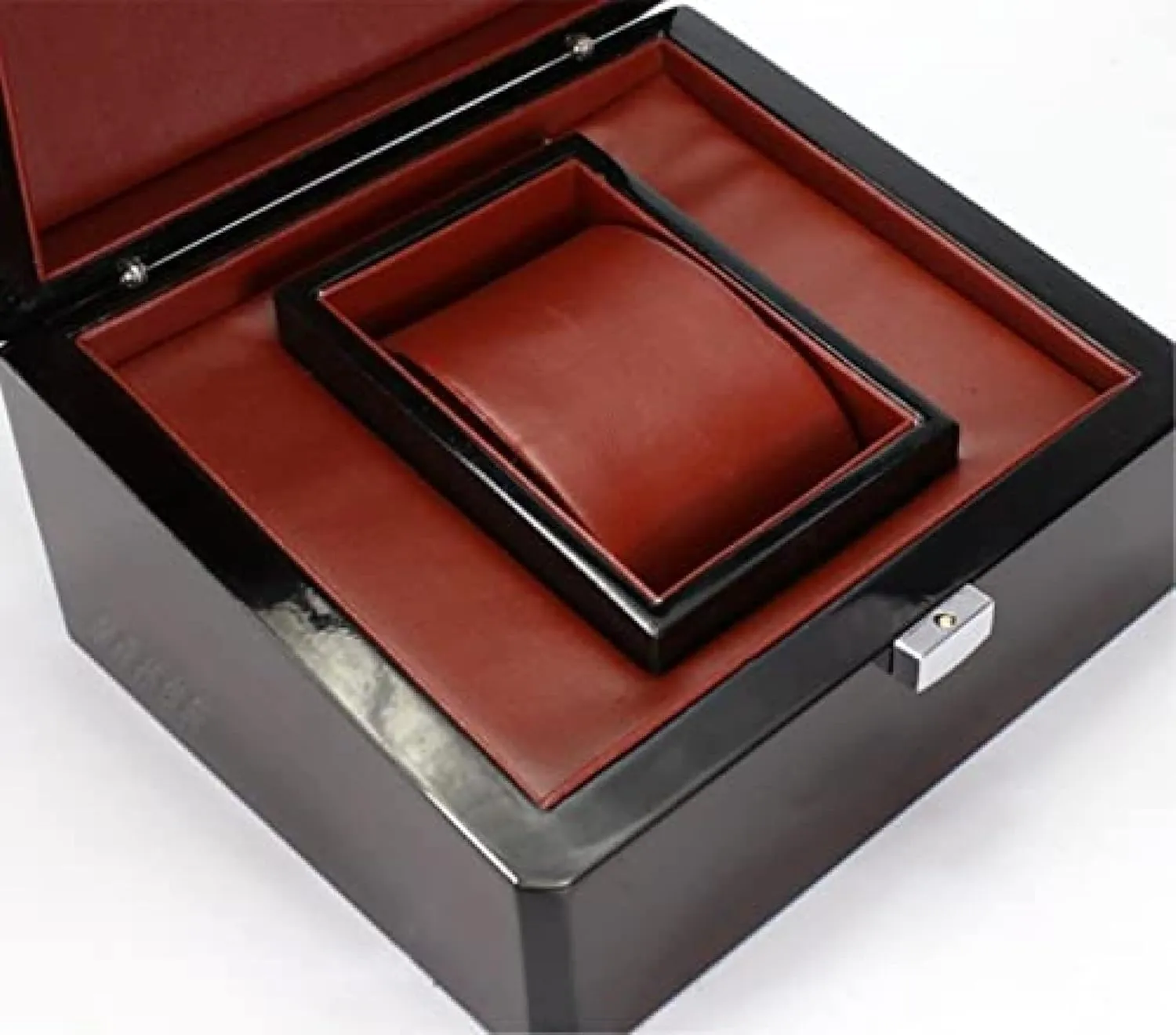 Wood Watch Storage Box Holder transplant Organizer Elegant Gift,Burgundy,17X15X9.5cm Watch Organizer Display Single Slot 