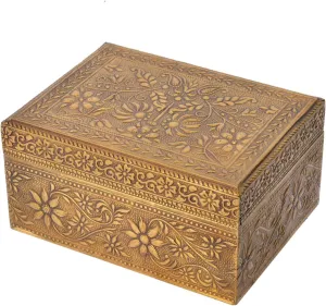 Wooden Jewelry Box hibernate purposely Organizers for Girls Women - Necklaces Earrings Rings Watches Storage Case Holder - Vintage Gift Box Fully Brass FTD 