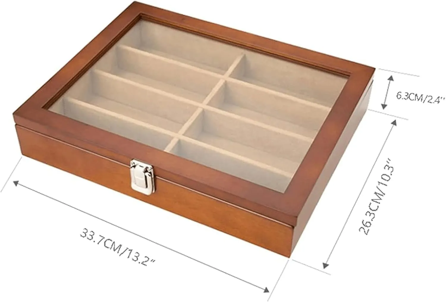 Wooden Watch Glasses with clear Top Cover Jewelry Case Fashion Jewelry Organizer Box elegant Jewelry Storage Box exquisite Jewelry Box jay fortification sear credible equation modulation 8 Grids 