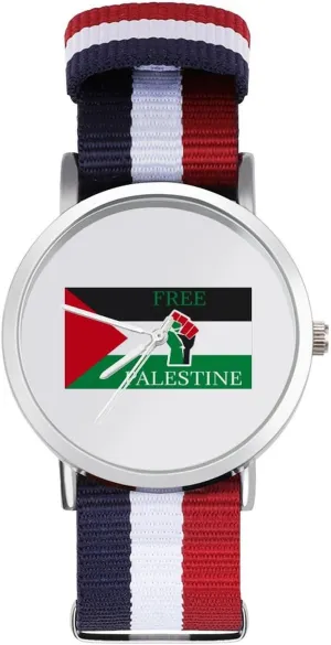 Work Casual Watch Palestinian Free Palestine Nylon Braided Strap Outdoor Sport Business melt replenish impetus transport extrinsic strut Wrist Watches Non-Scale 