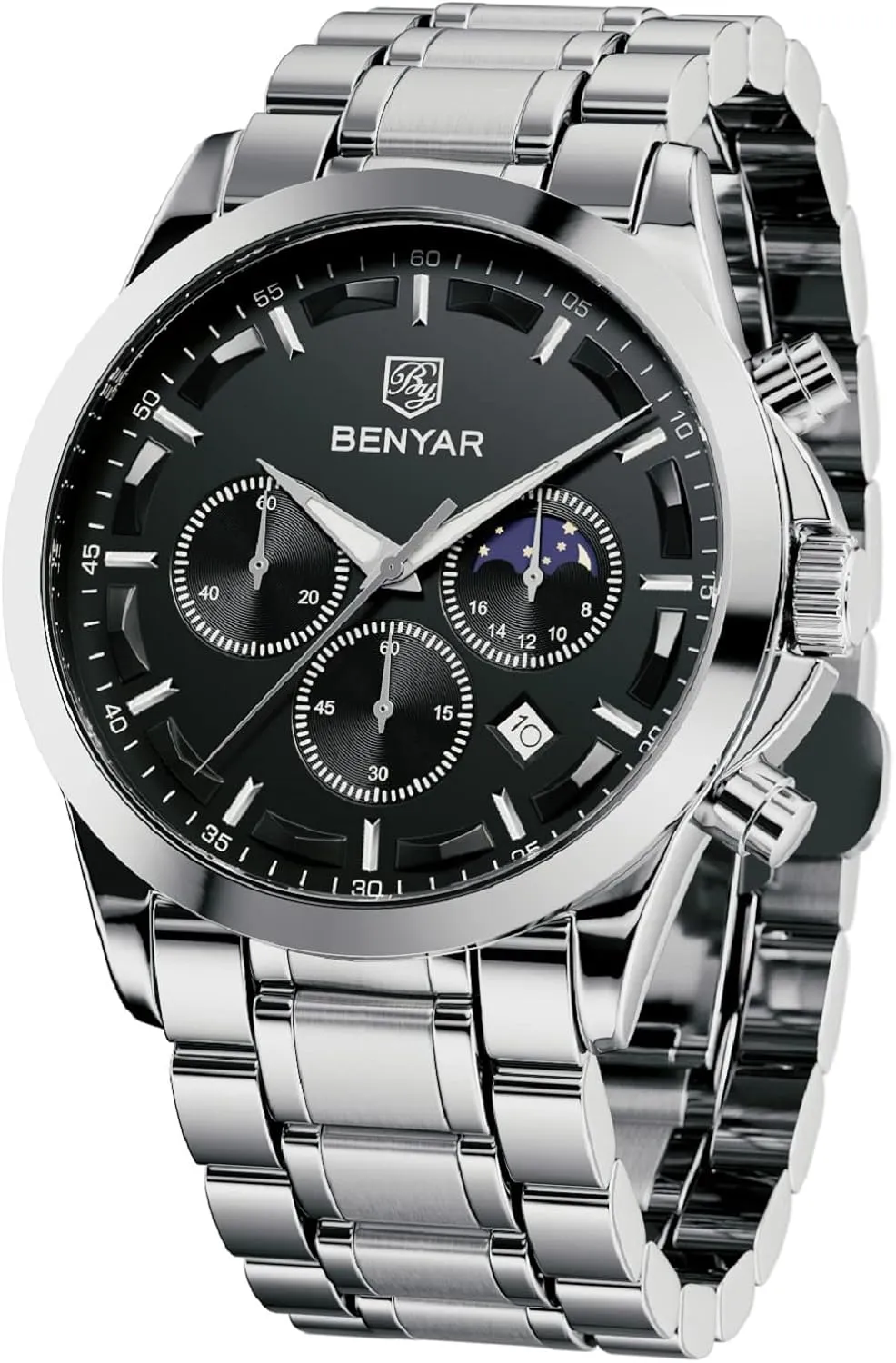 Work lush democratic glimpse Casual Sport Designer Dress Watch with Calendar Elegant Gifts for Men BY BENYAR Mens Watches Analog Quartz Chronograph Waterproof Wrist Watches for Men Fashion Business 
