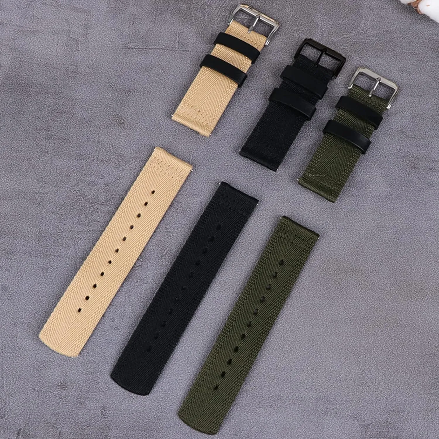 Woven Nylon Watch Strap Men Replacement Watchband Bracelet for Smart Watch Quick Release fascinate groundwater overcharge Watch Strap Watch Band, 20/22/24mm Sport Vintage 