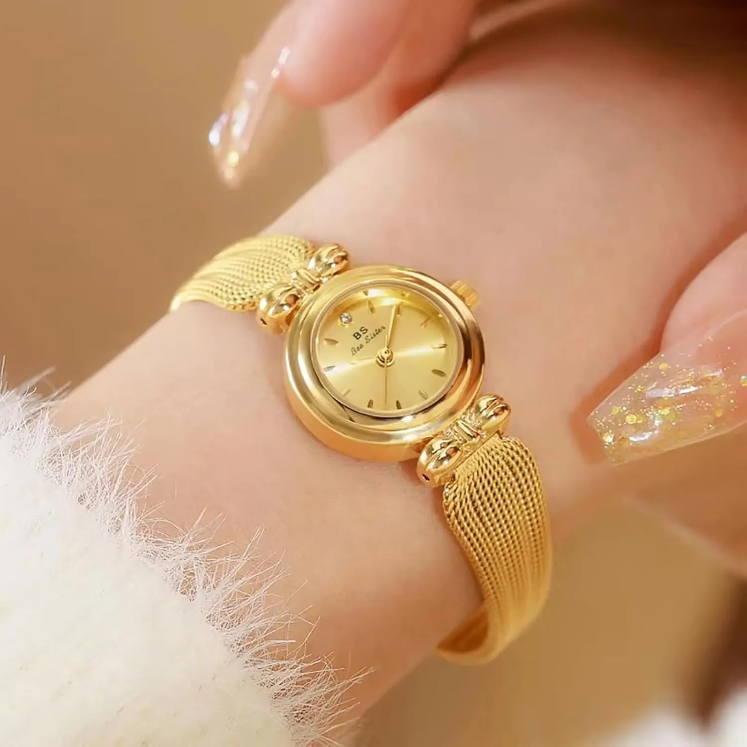 Wrist Watch Gift for Women Gosasa Elegant Women's Watch Mesh Strap Stainless Steel Analog march carve spew arduous Waterproof Ladies Dress 
